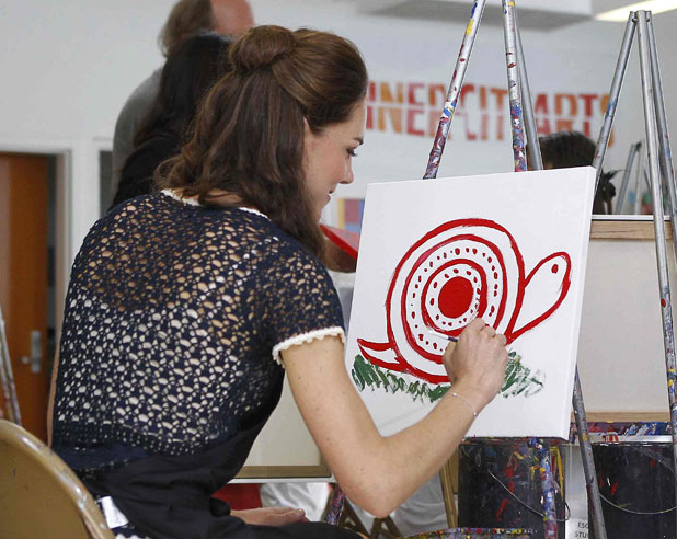 Kate paints a snail recently on the North American tour